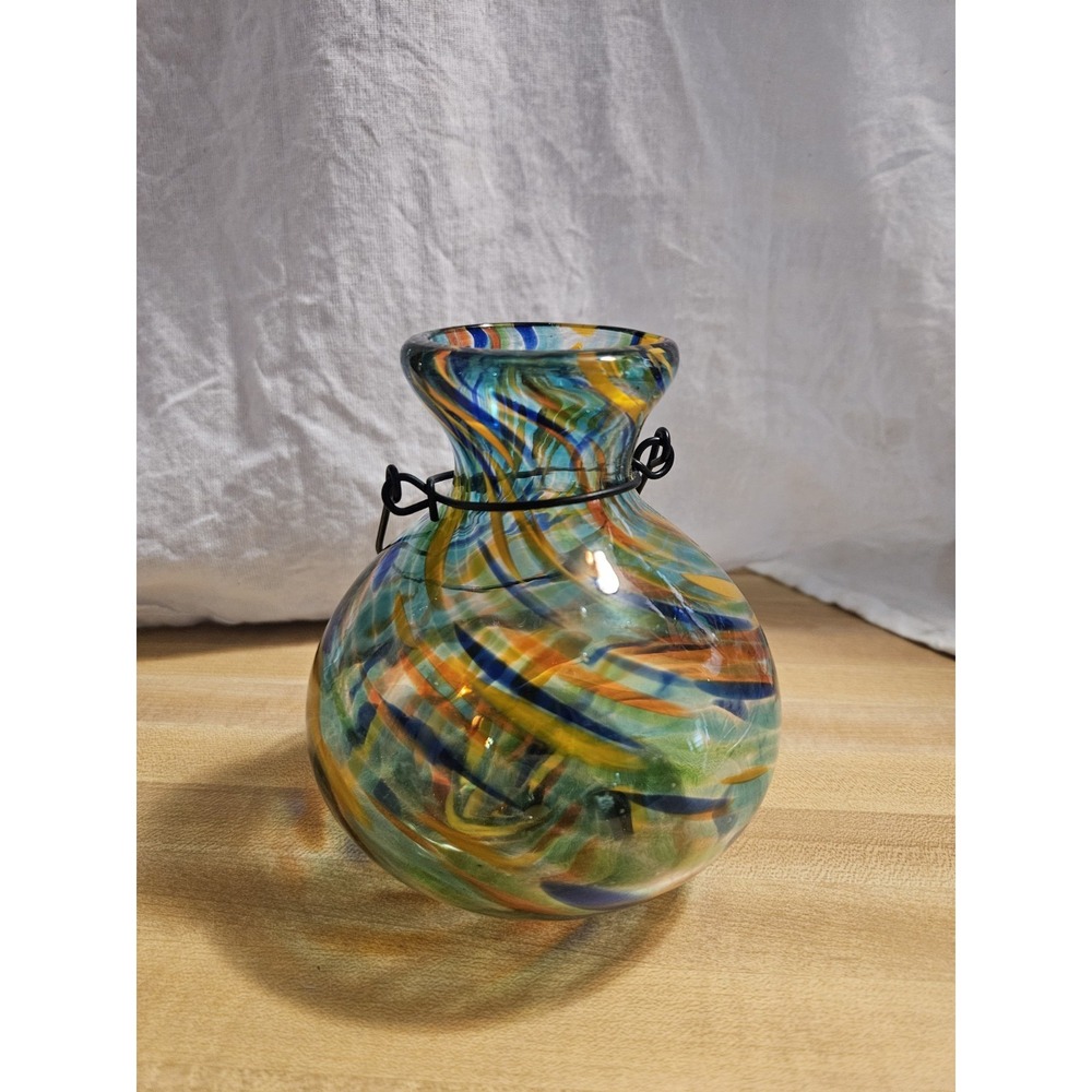 Fred Meyer HD Outdoors Art Glass Lantern - Royal Confetti for String of Lights